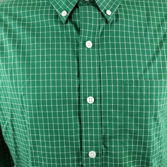LL BEAN Mens Green Windowpane Sz M Traditional Fit - Picture 2 of 8